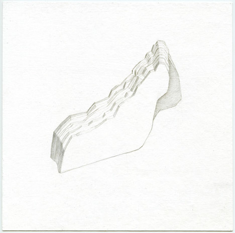Caspar Fairhall, Strata, 2015, silverpoint on prepared Arches paper. 17 x 17cm