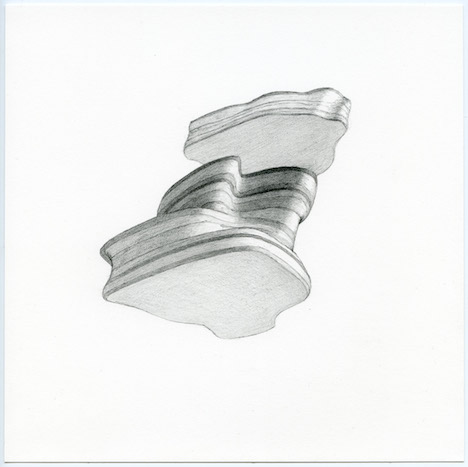 Caspar Fairhall, Strata, 2015, graphite on Arches paper, 21 x 21cm