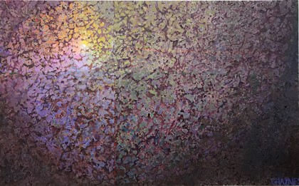 George Haynes, In Principio I, 2017, oil on canvas, 130 x 210cm. Holmes a Court Collection