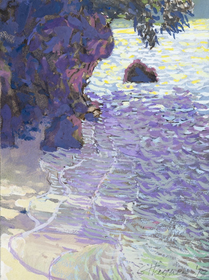 George Haynes, By the River, 2018, gouache on paper, 31 x 23cm