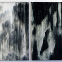 Paul Uhlmann, Islands of sleep III, oil on canvas, diptych, 107 x 66 and 107 x 61cm