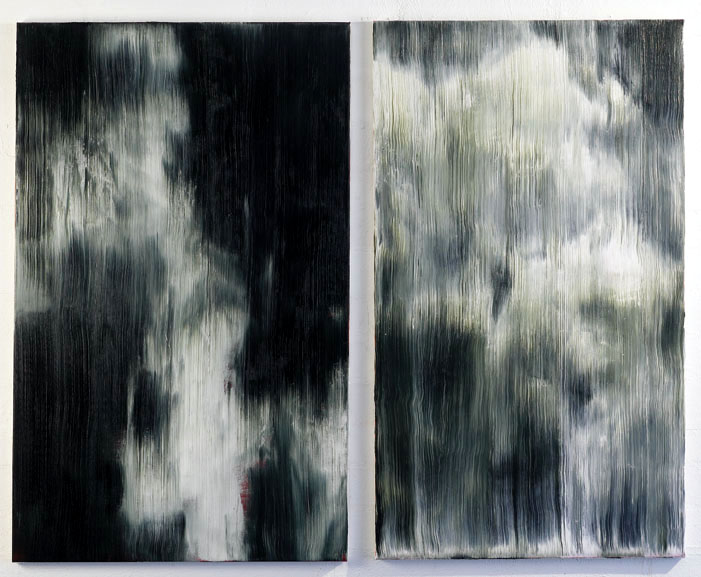 Paul Uhlmann, Islands of sleep II, oil on canvas, diptych, 107 x 66 and 107 x 61cm. Art Gallery of Western Australia