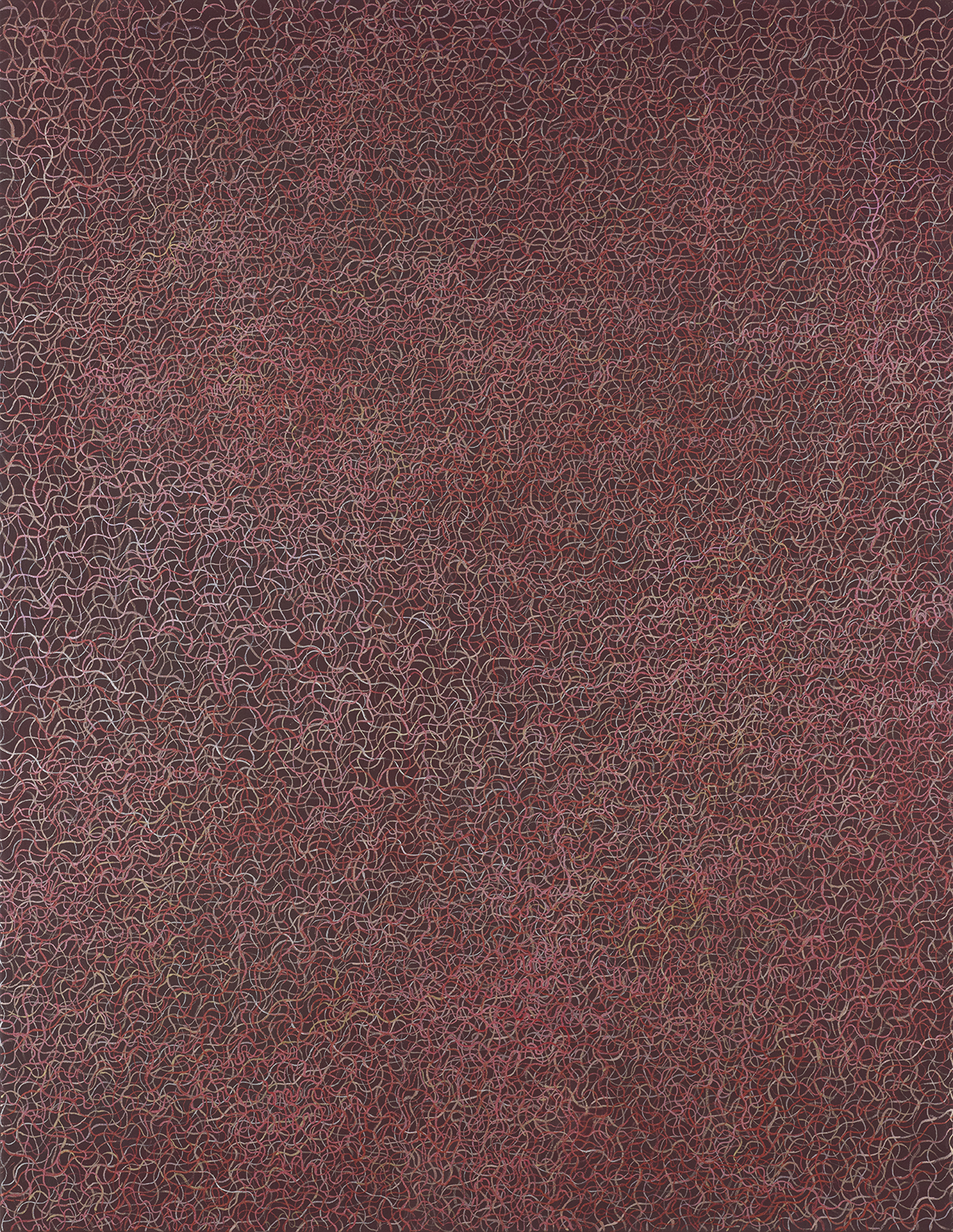 Michele Theunissen, Red Lines, 2014, acrylic, pigment, ink on canvas, 150 x 116cm