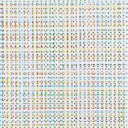 Eveline Kotai, Grid Variation 2 - Codes 2017, acrylic and nylon thread on canvas, 76 x 76cm
