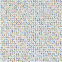 Eveline Kotai, Grid Variation 1 - Rain 2017, acrylic and nylon thread on canvas, 76 x 76cm
