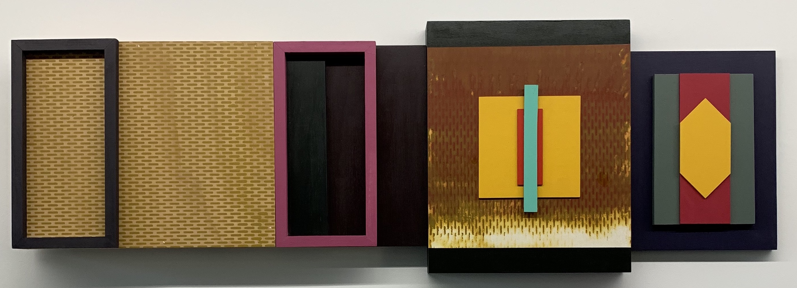 Bevan Honey and Paul Moncrieff, BHPM751, spray paint, acrylic on assembled timber and plywood panels, 40 x 50cm
