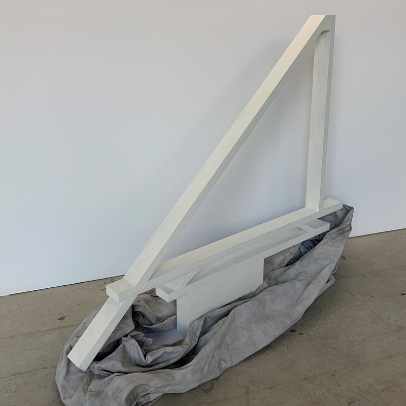 Marking Ground TLV Runway (Unspoken), 2017, timber, canvas, 130 x 180 x 60cm