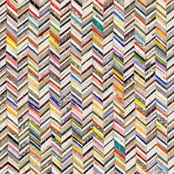 Eveline Kotai, Totem - Zig and Zag 2016, acrylic, nylon thread on canvas, 28 x 124cm