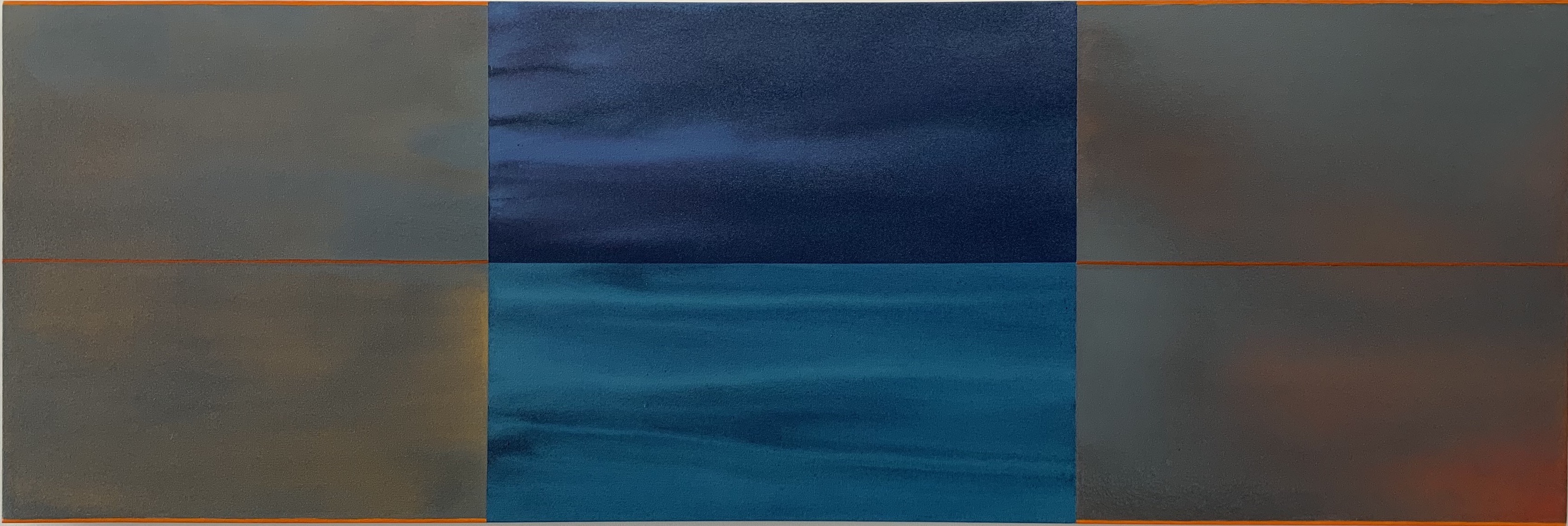 Jeremy Kirwan-Ward, Outscape/Timelime, 2018-19, acrylic on canvas, 51.5 x 154.5cm