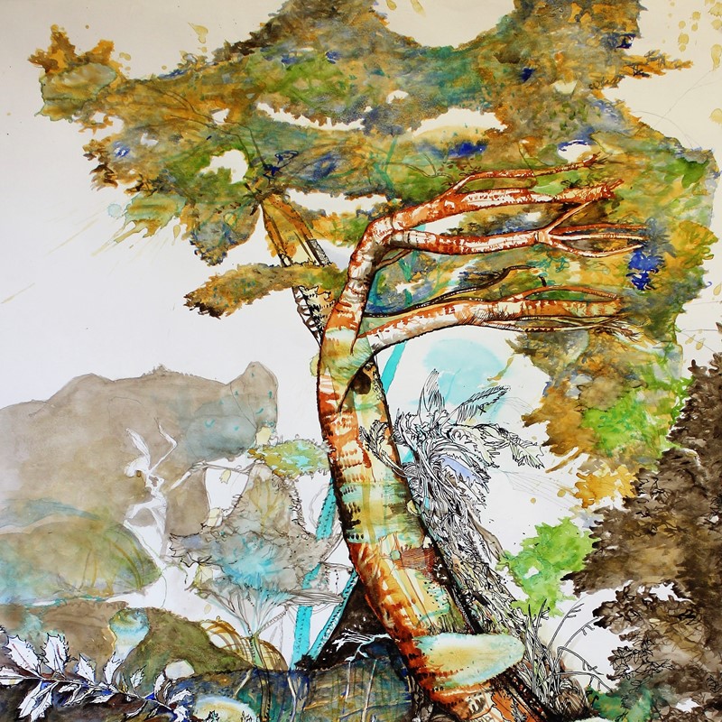Untitled, 2019, ink and watercolour on paper, 122 x 81cm