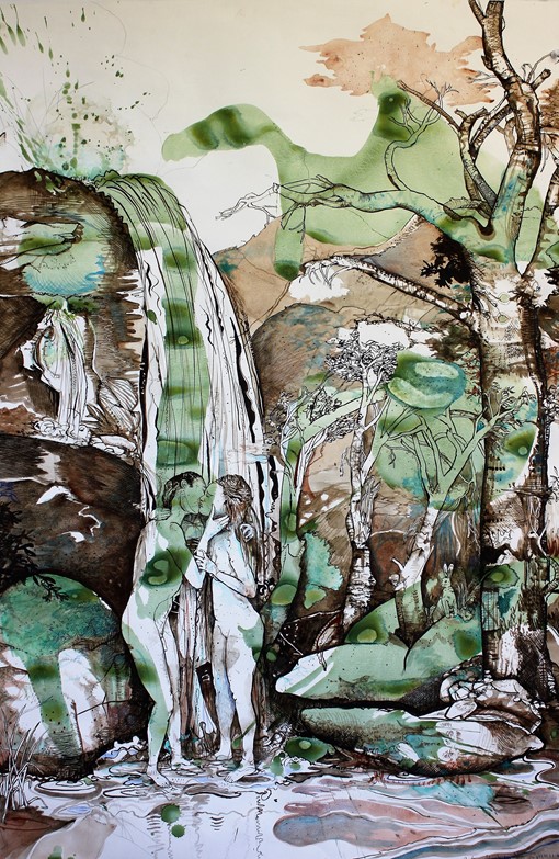 Antony Muia, 2019, ink and watercolour on paper, 122 x 81cm (1)