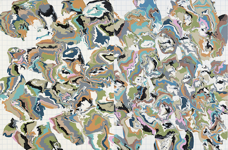 Alex Spremberg, Hullabaloo, 2012, enamel on wood, 120 x 180 x 3cm (dyptich)