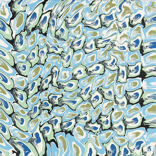 Alex Spremberg, Liquid Grid #4, 2011, enamel on canvas, 61 x 16 x 3.5cm