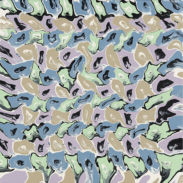 Alex Spremberg, Liquid Grid #6, 2011, enamel on canvas, 61 x 16 x 3.5cm