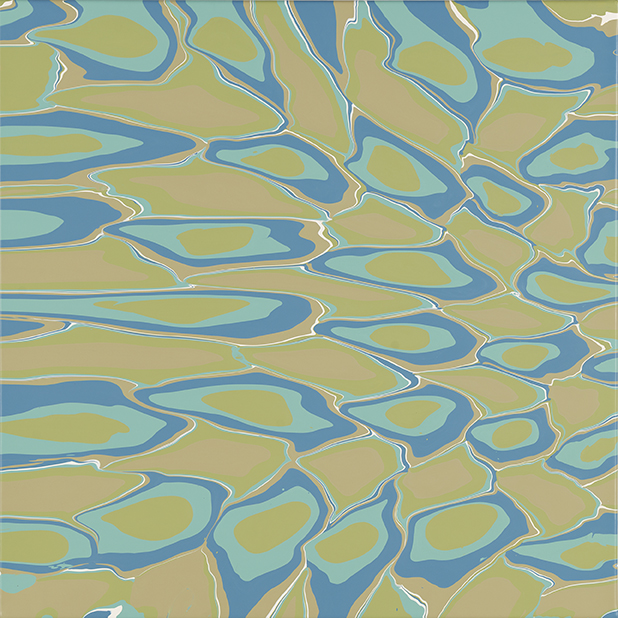 Alex Spremberg, Liquid Grid #10, 2011, enamel on canvas, 61 x 16 x 3.5cm