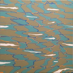 Alex Spremberg, Liquid Grid #11, 2011, enamel on canvas, 61 x 16 x 3.5cm