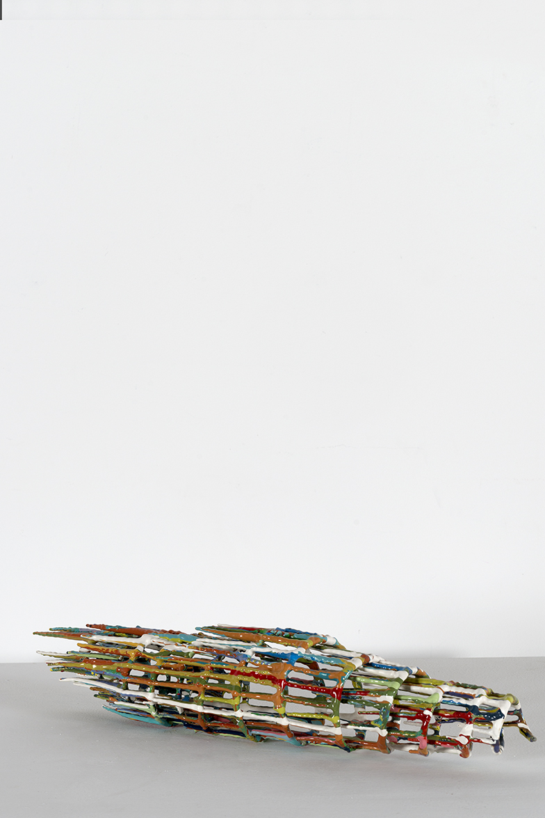 Alex Spremberg, Tangles #8, 2011, enamel on metal, 10 x 10 x 50cm