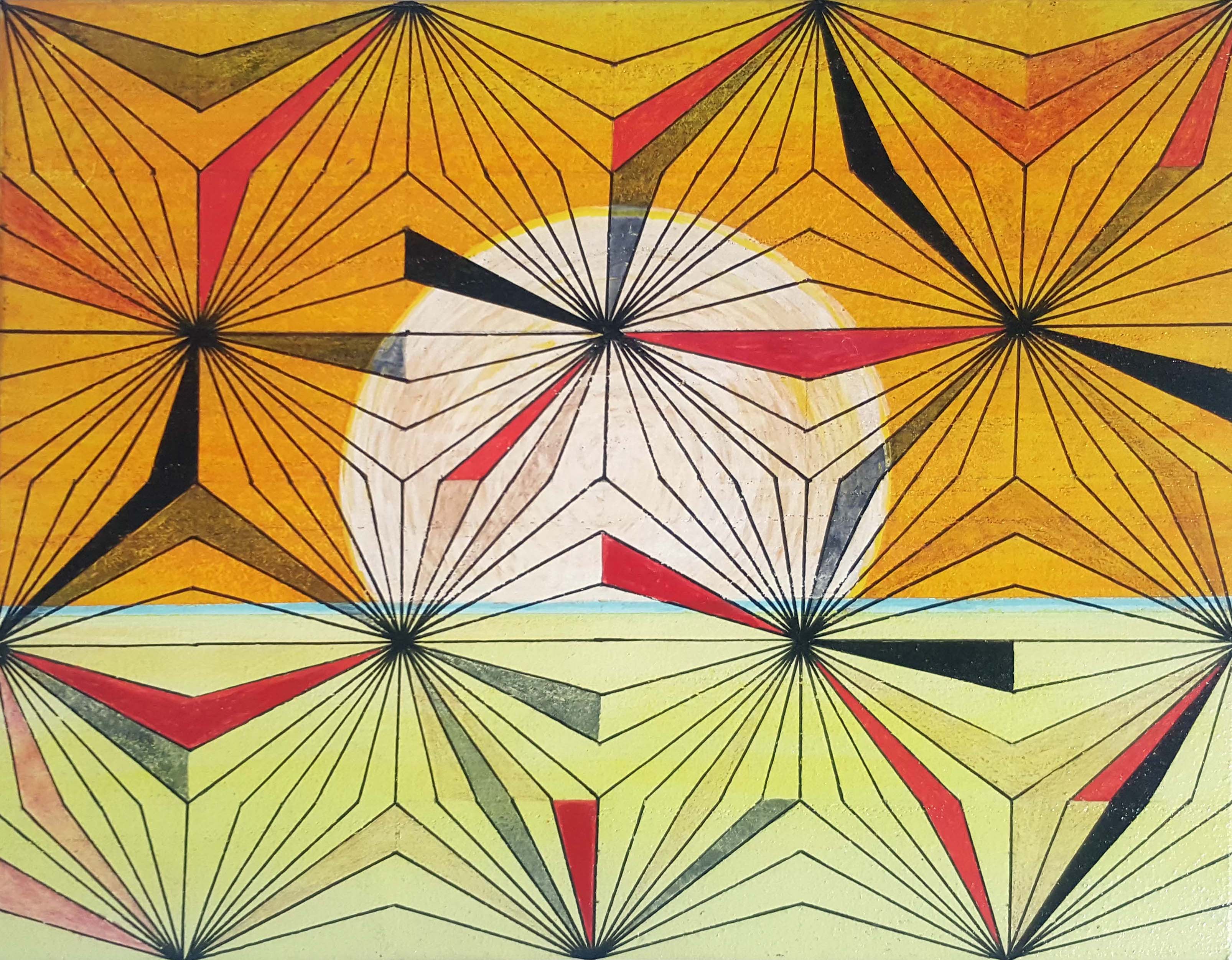 Paul Caporn, Unfolding Landscape 1, 2019, acrylic on board, 19 x 24cm