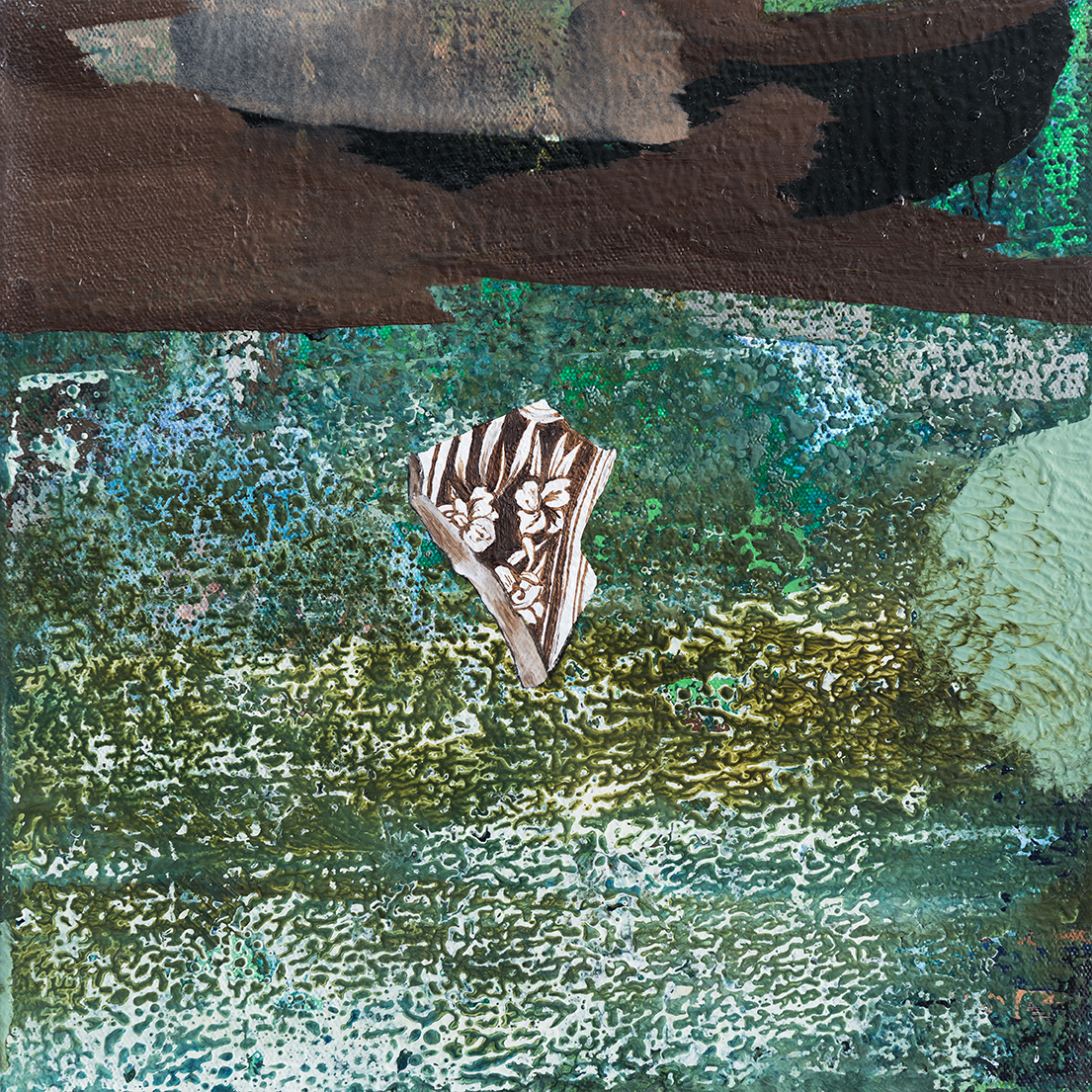 Jo Darbyshire, Hidden Bay (brown), 2015, oil on canvas, 30 x 30cm