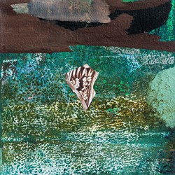 Jo Darbyshire, Hidden Bay (brown), 2015, oil on canvas, 30 x 30cm