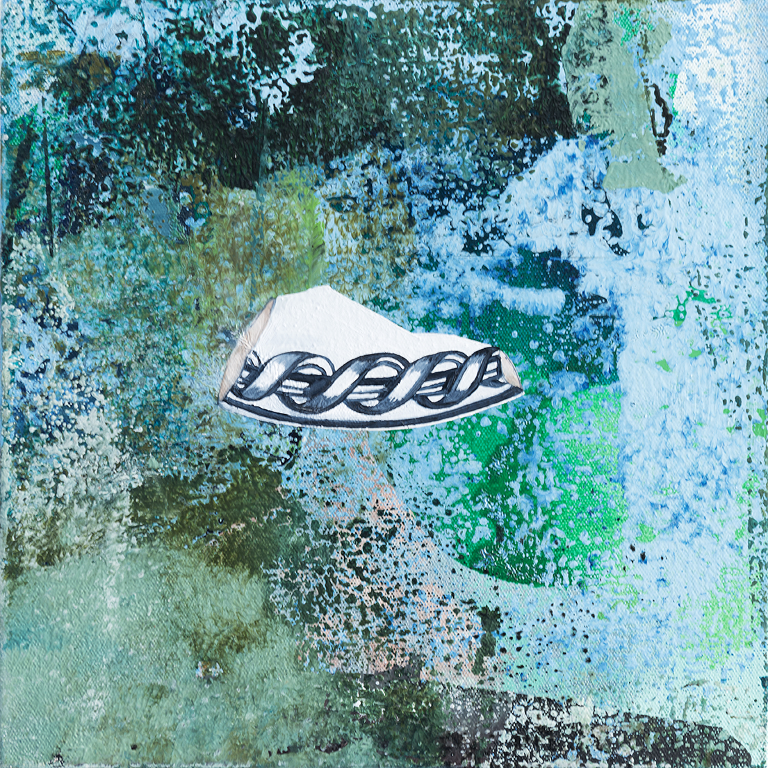 Jo Darbyshire, Hidden Bay 1 (black twist), 2015,  oil on canvas, 30 x 30cm