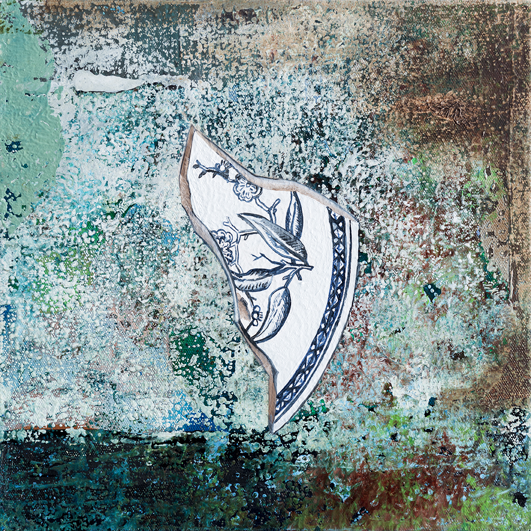 Jo Darbyshire, Hidden Bay 3 (large grey), 2015, oil on canvas, 30 x 30cm