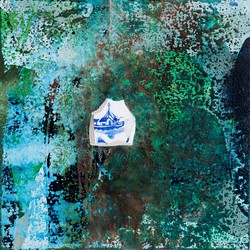Jo Darbyshire, Hidden Bay 6 (boat), 2015, oil on canvas, 30 x 30cm