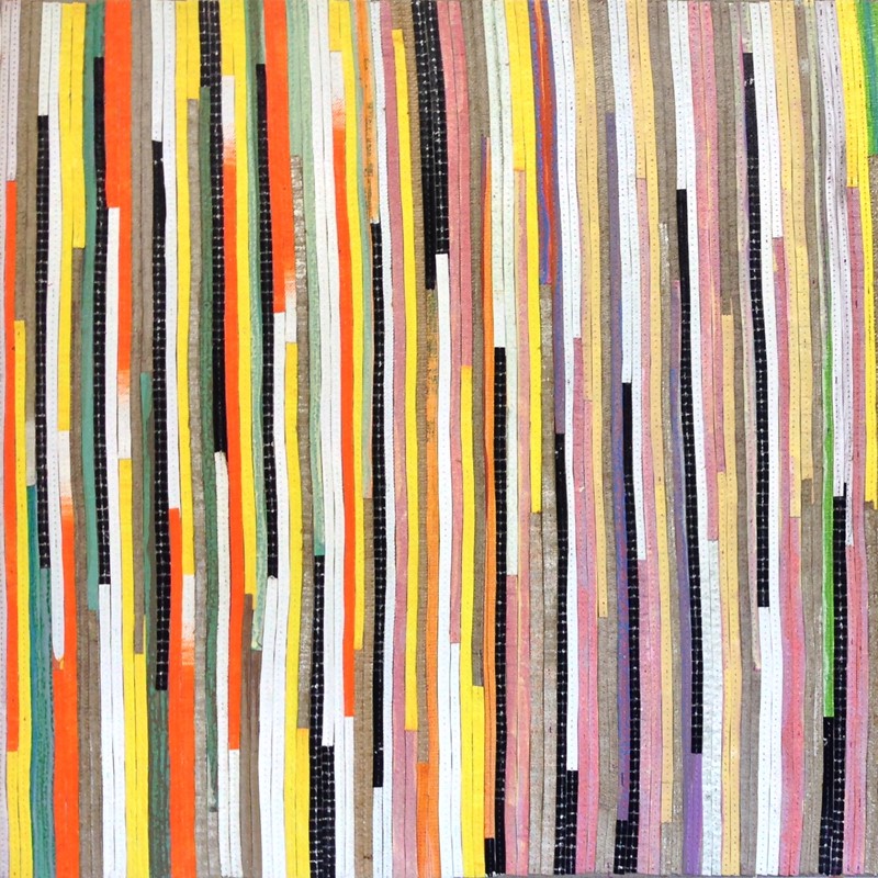 Eveline Kotai, Karri Country 2, 2014, acrylic, oil, nylon thread on linen, 51 x 92cm