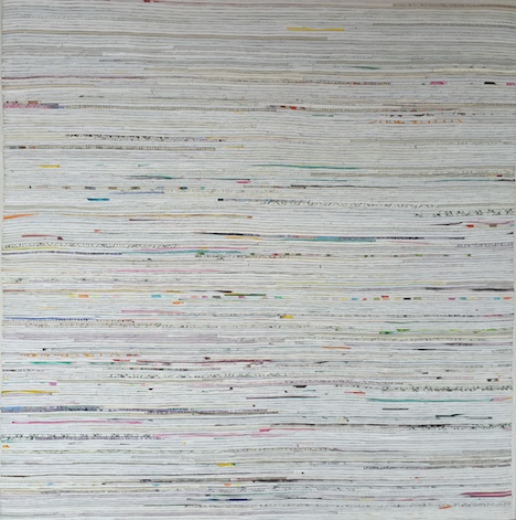 Eveline Kotai, Trace Elements 5, 2011, oil, acrylic, nylon thread on canvas, 120 x 120cm