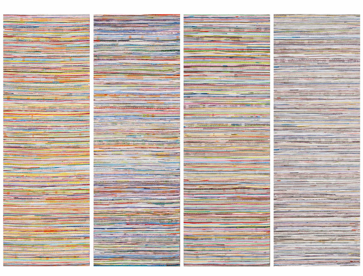 Eveline Kotai, Middle Ground - In the Line, 2014, acrylic, nylon thread on canvas, 200 x 215cm
