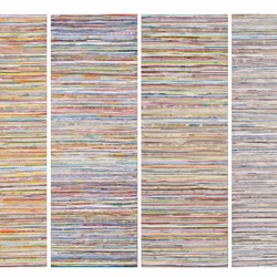 Eveline Kotai, Middle Ground - In the Line, 2014, acrylic, nylon thread on canvas, 200 x 215cm