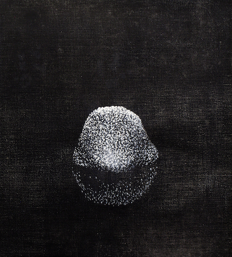 Mel Dare, Fabricate 2, 2015, acrylic paint and ink on linen 25cm x 22.6cm