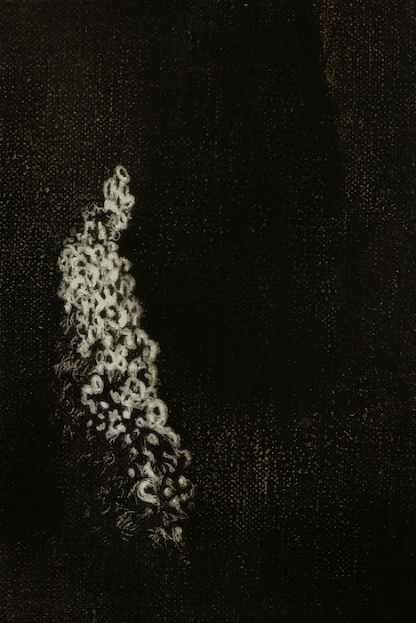 Mel Dare, Fabricate 3, 2015, acrylic paint and ink on linen, 15.1 x  10.1cm