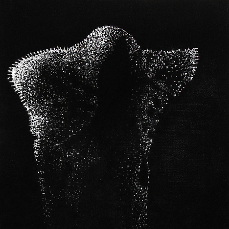 Mel Dare, Fabricate 6, 2015, acrylic paint and ink on linen, 22.5 x 22.5cm