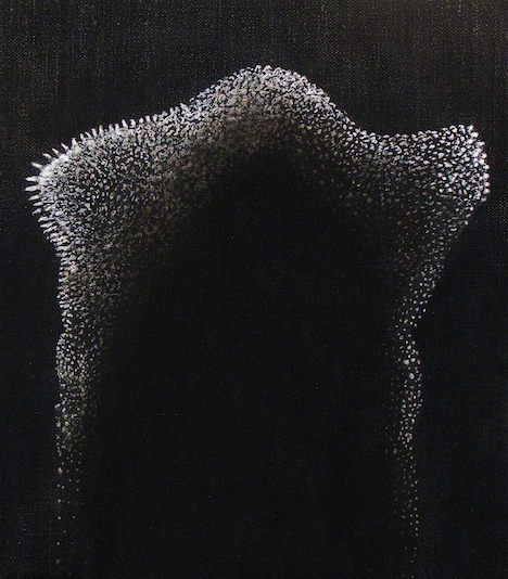 Mel Dare, Fabricate 7, 2015, acrylic paint and ink on linen, 22.6 x 20cm