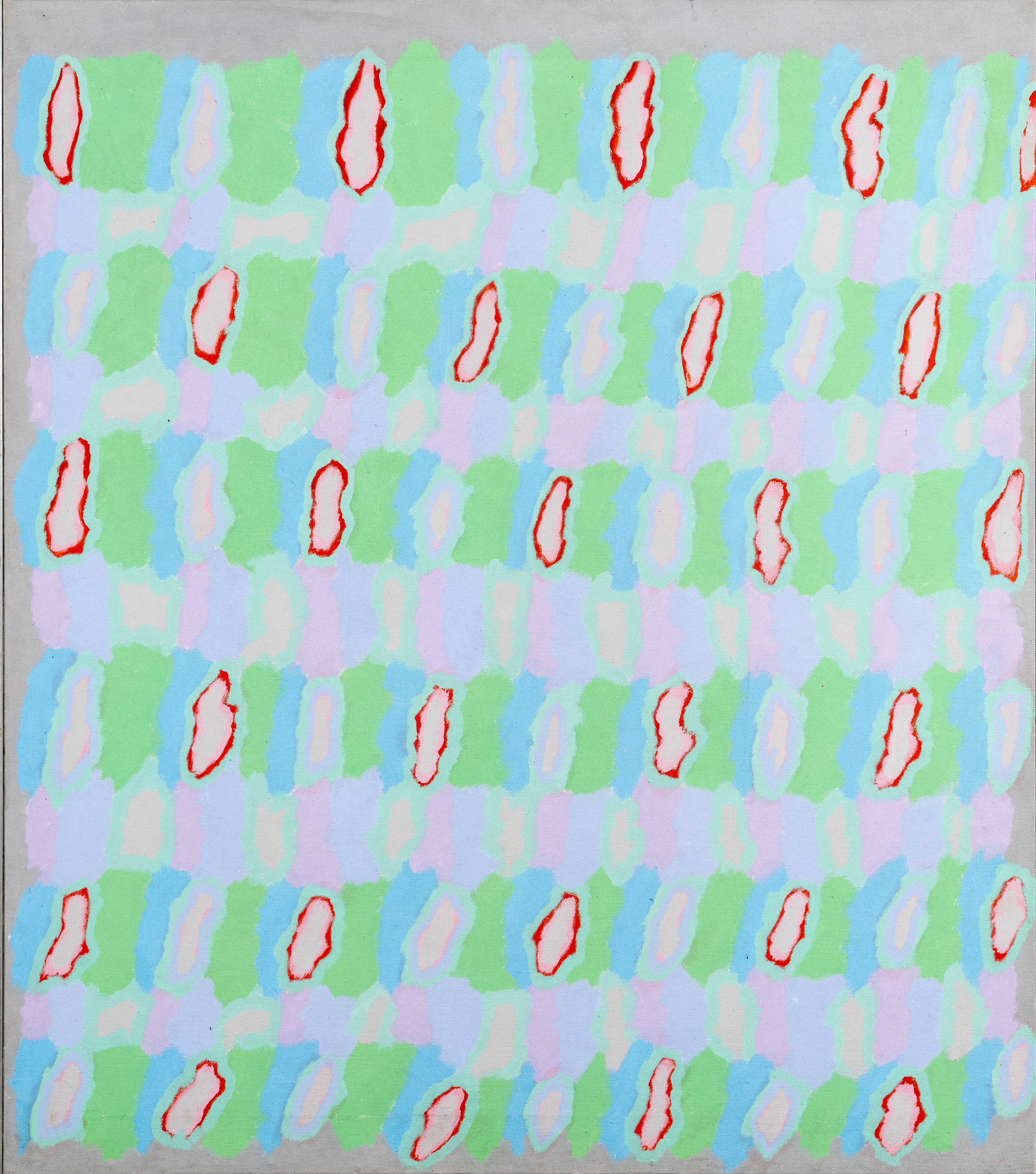 Jeremy Kirwan-Ward, Soft Quilted Neon 1971, acrylic on canvas, 104.5 x 92cm. Private Collection