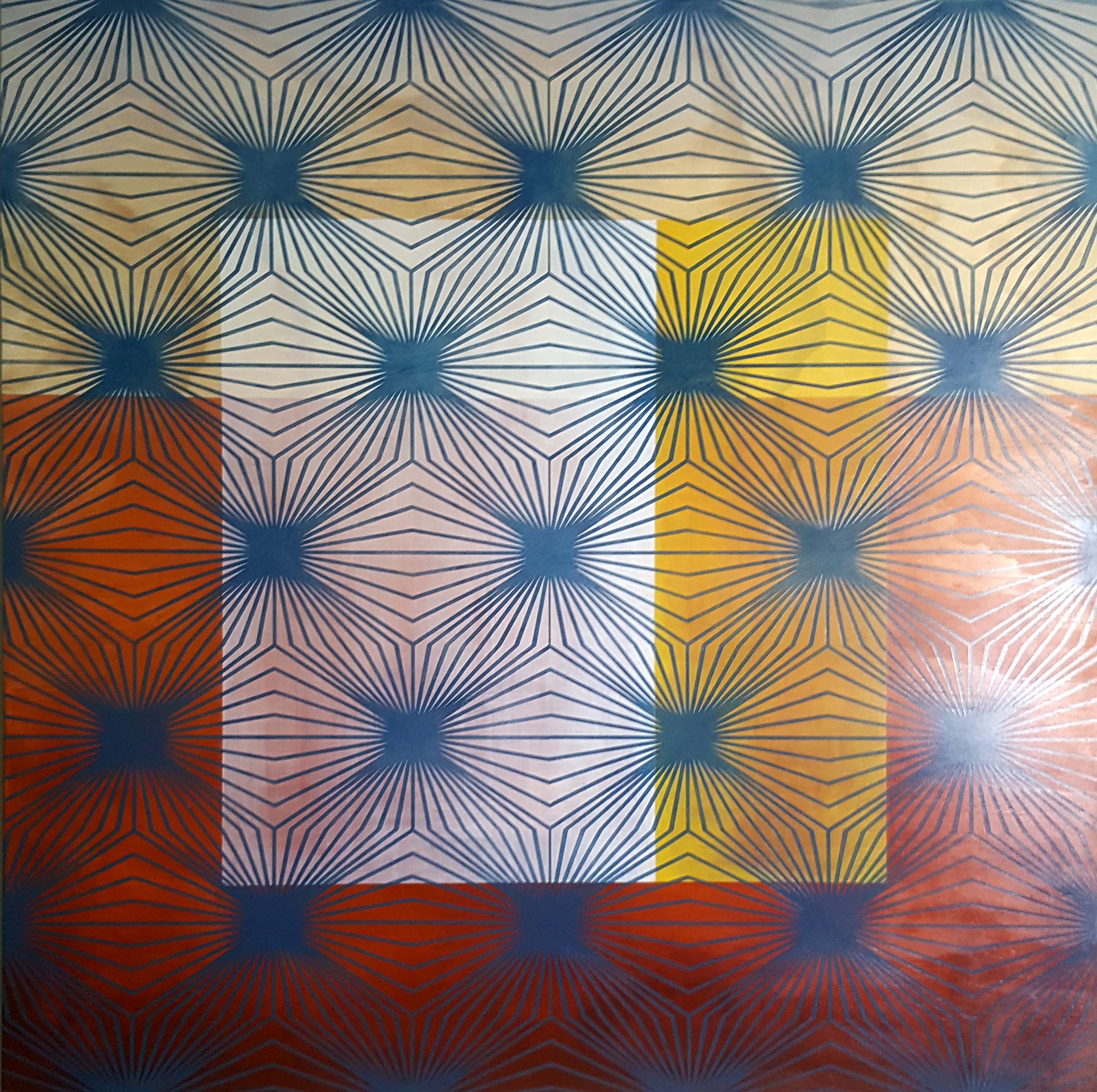 Paul Caporn, Dilated Field, 2019. acrylic on board, 100 x 100cm