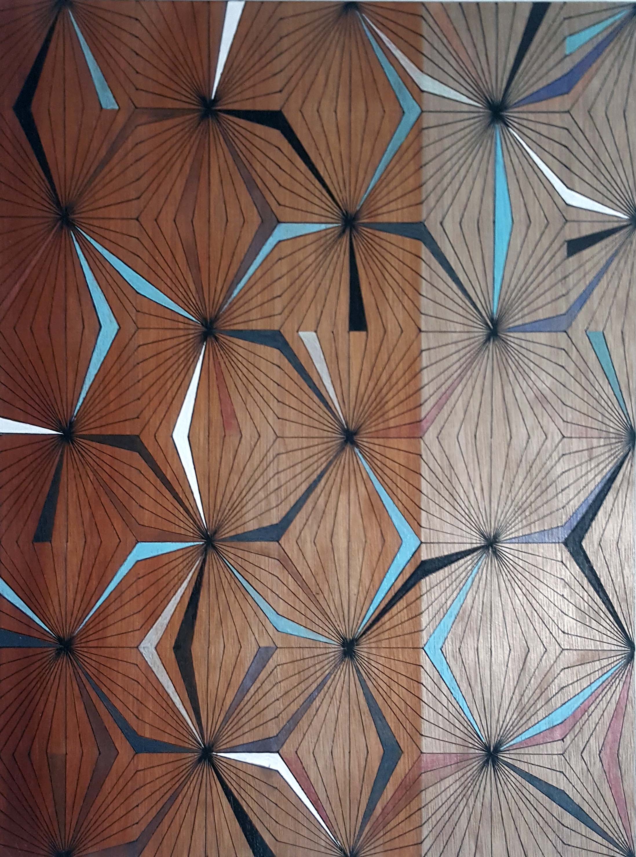 Paul Caporn, Divided Unfolding, 2019, acrylic on board, 48 x 36cm