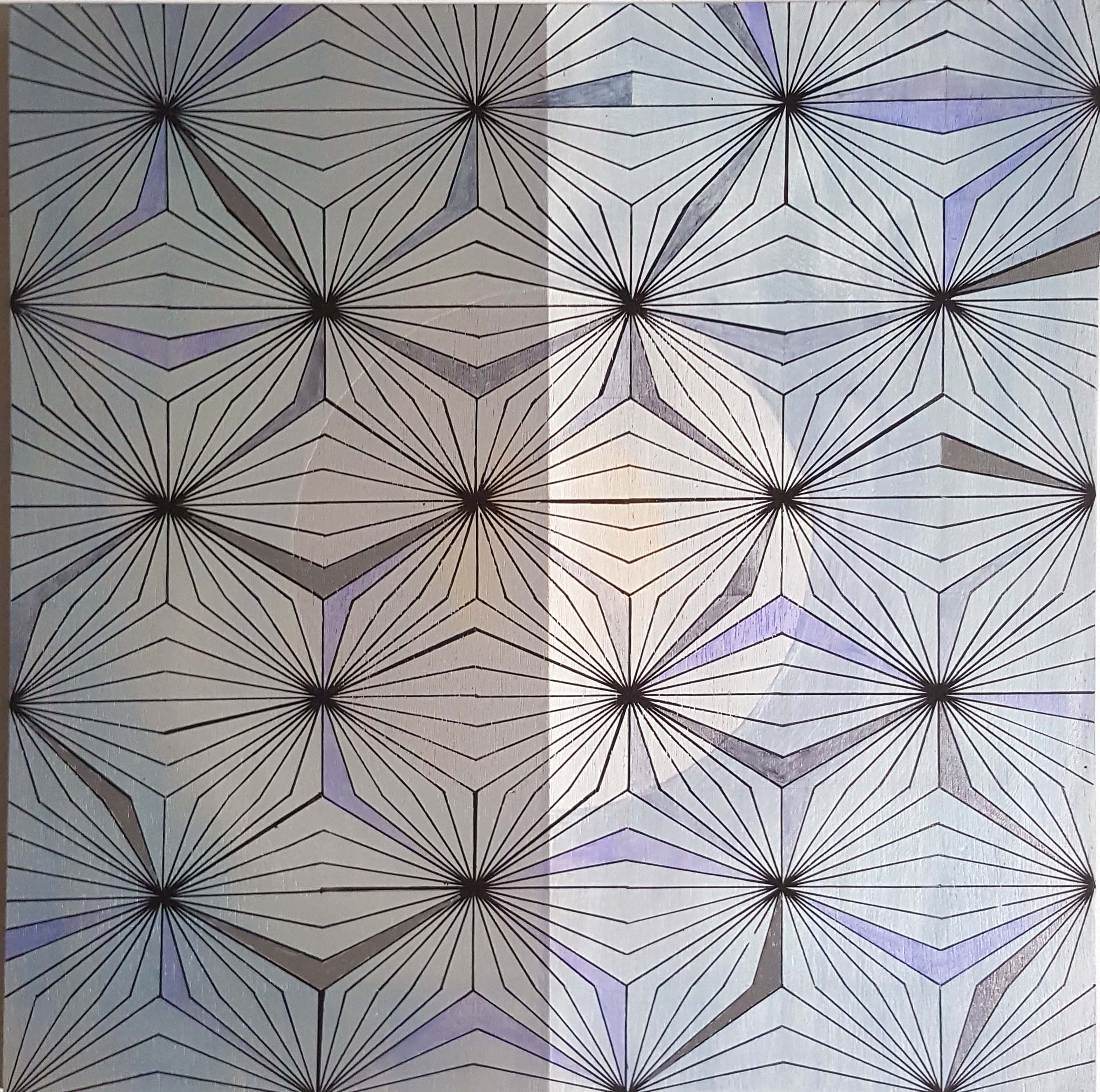 Paul Caporn, Divided Attention, 2019, acrylic on board, 35 x 35cm