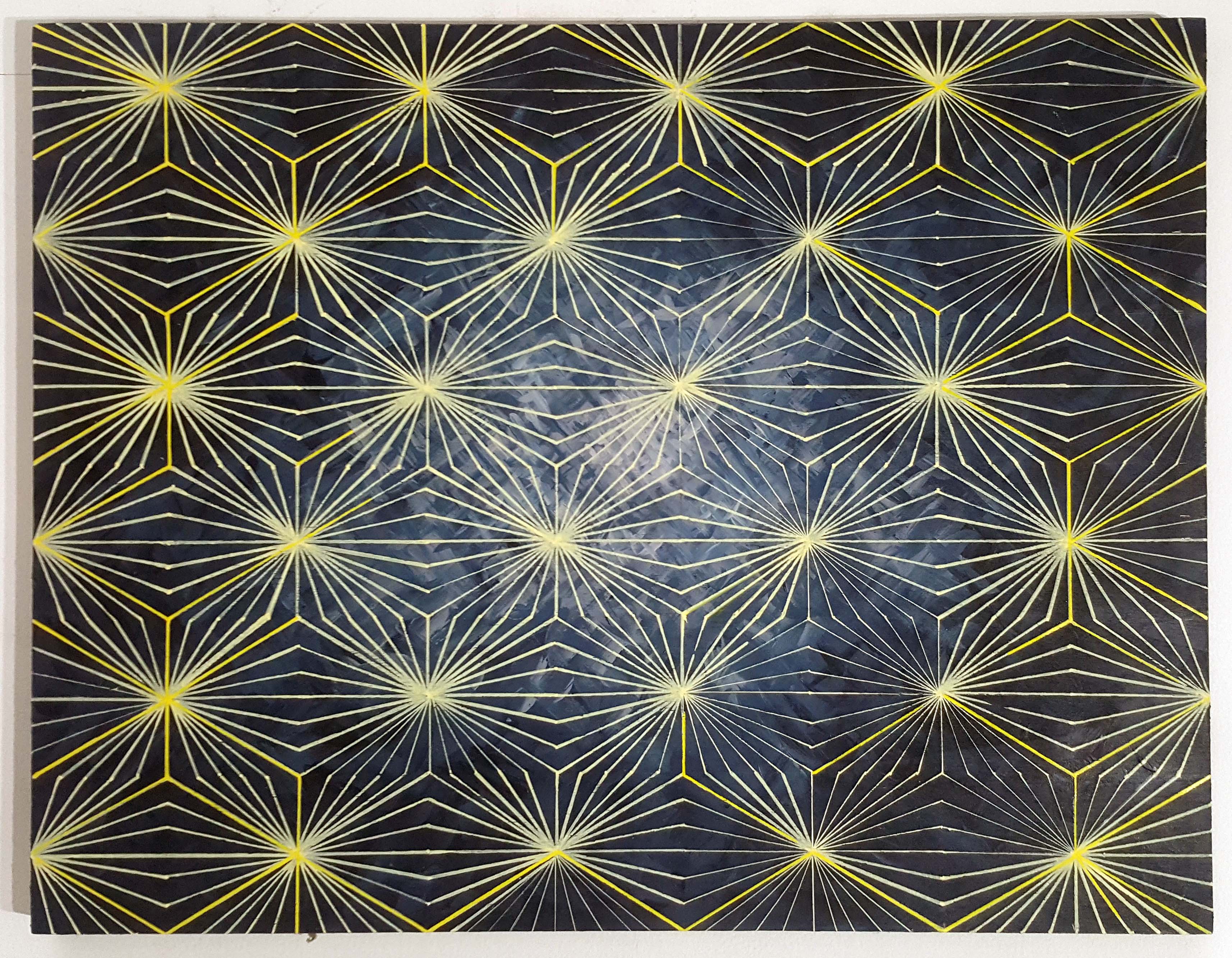 Paul Caporn, Light Tessellation, 2019, acrylic on board, 35.5 x 45.5cm