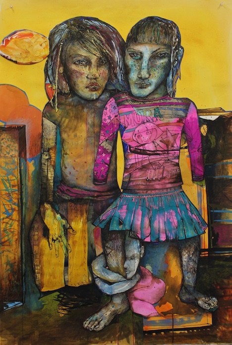 Antony Muia, T.E.A.M. Princess, 2016, mixed media on paper, 119 x 82cm