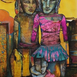 Antony Muia, T.E.A.M. Princess, 2016, mixed media on paper, 119 x 82cm