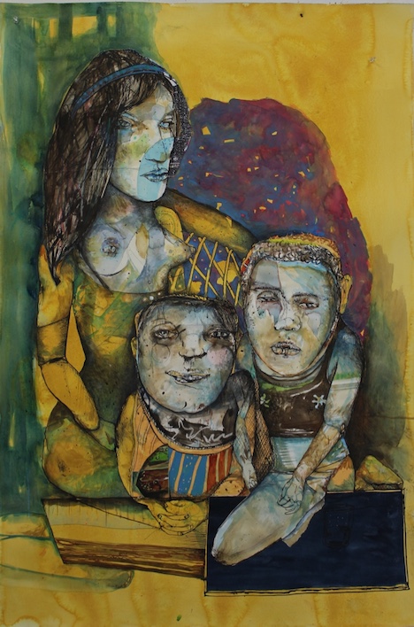 Antony Muia, Wish Upon A Star, 2016, mixed media on paper, 121 x 81cm