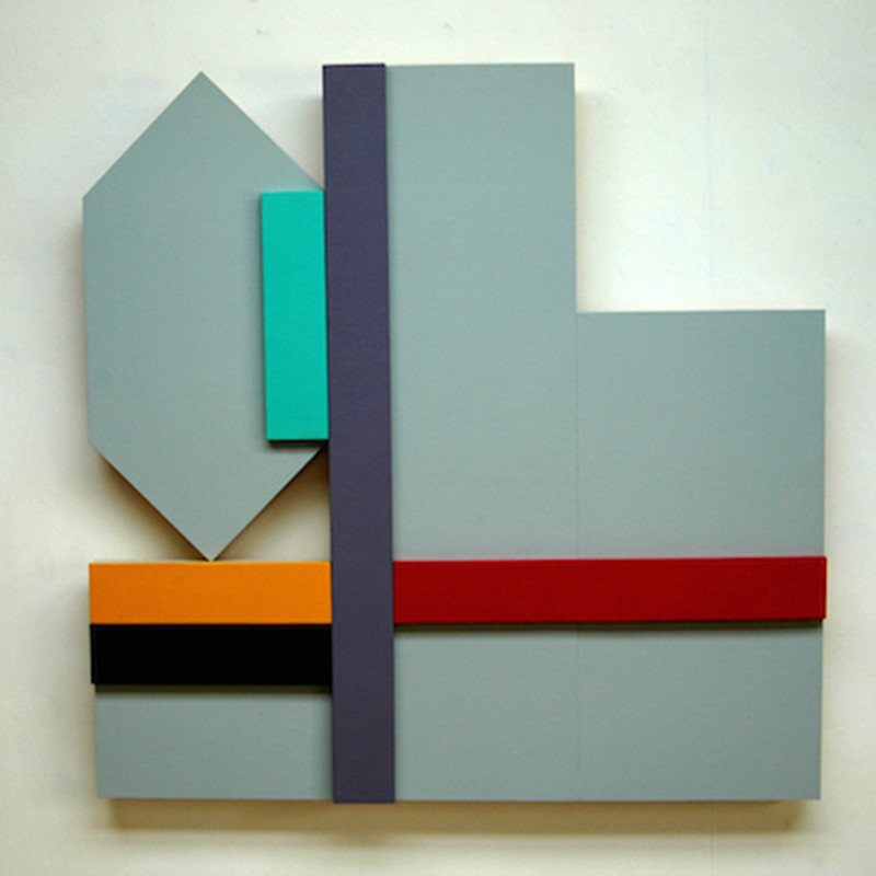 Paul Moncrieff, Pan-Arch Grey1, 2016, acrylic on ply assembled panels, 90 x 90cm