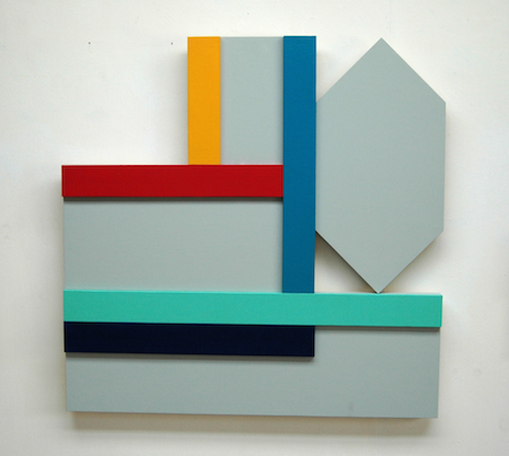 Paul Moncrieff, Pan-Arch Grey 3, 2016, acrylic on ply assembled panels, 60 x 90cm