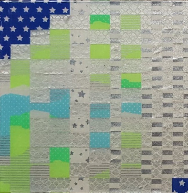 Minaxi May, Silverado, 2019, washi tape, expoxy resin on board, 14.7 x 14.7cm.jpg