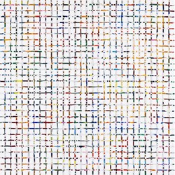 Grid Variation 3 - M & E 2017, acrylic, nylon thread on canvas, 76 x 76cm