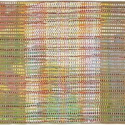 Eveline Kotai, Crossing 2013, oil, acrylic, nylon thread on linen, 91 x 121cm