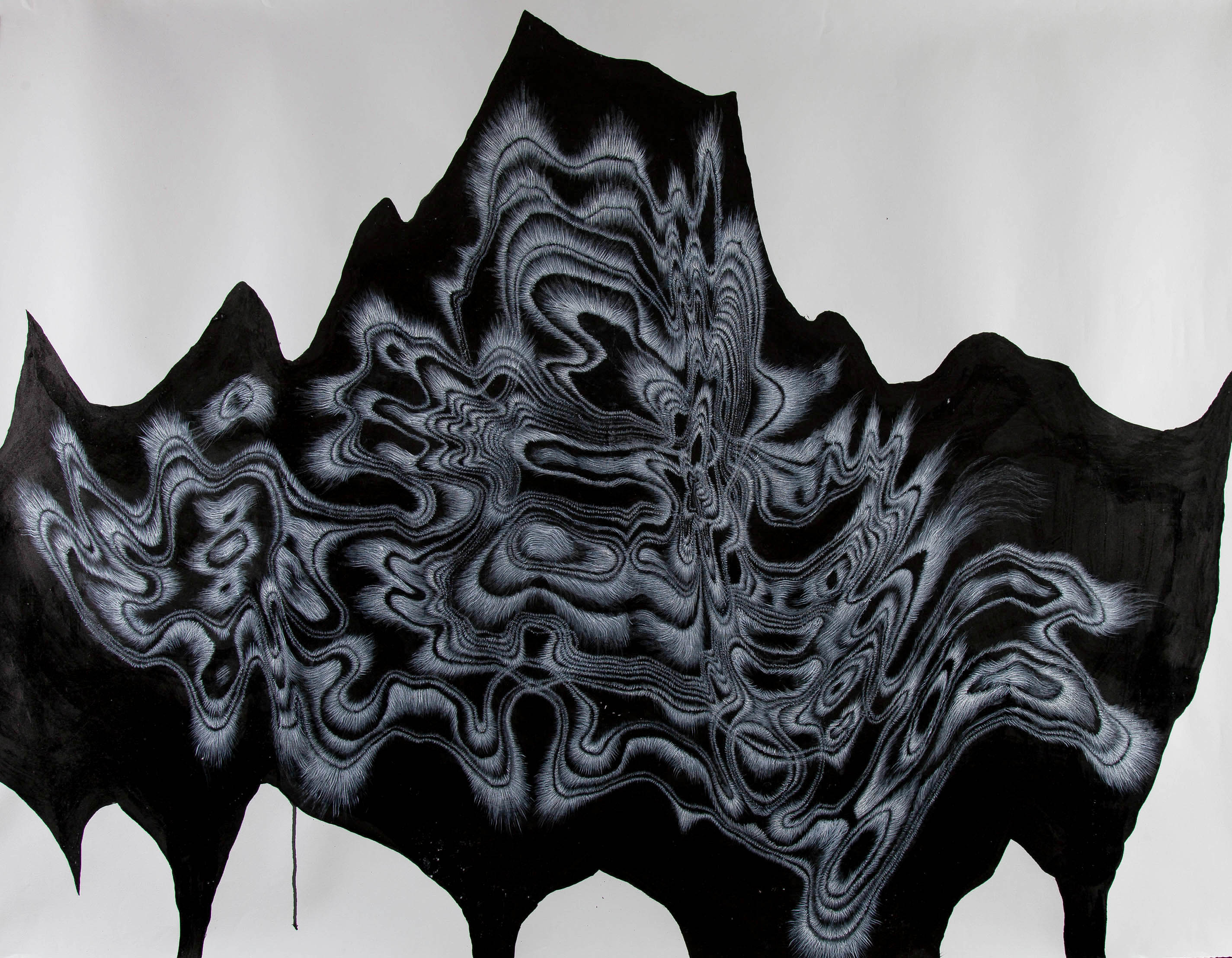 Adam Derums, At Four in the Morning, in Summertime, Loves Drowsiness Still Lasts, 2014-15, ink on paper, 175 x 125cm