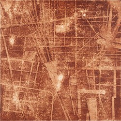 Merrick Belyea, The Bombing of Montparnasse II, 2014, oil on board, 60 x 60cm